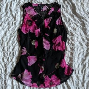 INC  black and pink blouse